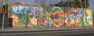 West wall of the Mexican Heritage Plaza in East San Jose