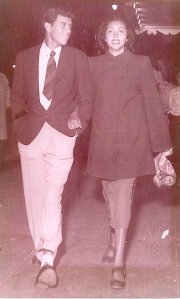 My parents taking a walk in Phoenix, Arizona (Garcia Family photo ca. late 1950)