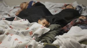 Children sleeping in a detention center at the border (photo courtesy of latino.foxnews.com)